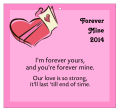 Forever Mine Valentine Big Square Favor Tag 3.5x3.25